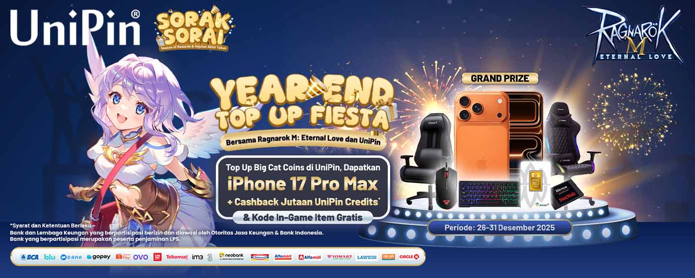 Year End Top Up Fiesta bareng Ragnarok M: Eternal Love dan UniPin, Kesempatan Menang iPhone 17 dan Hadiah Menarik Lainnya!